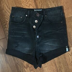 One Teaspoon - Black Distressed Shorts